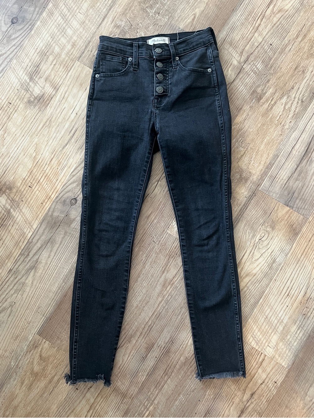 Madewell 10" High-Rise Skinny Jeans (Size 23P) - Button Fly & Raw Hem